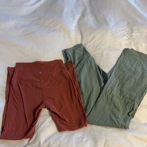 lululemon athletica Kids Leggings Duo - Rust Red & Sage